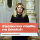 Prezidentka SR Z. Čaputová, držiaca tabuľu s nápisom Zastavme násilie na ženách