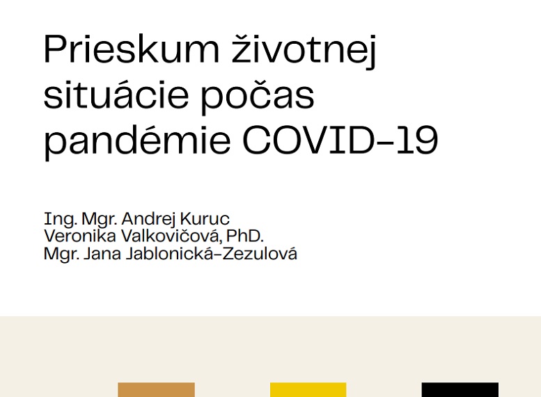 Titulná strana publikácie Prieskum životnej situácie počas pandémie COVID-19