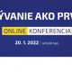 Upútavka na online konferenciu Bývanie ako prvé, Nadácia DEDO, január 2022