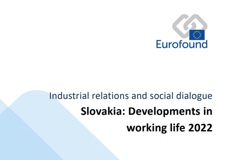 Titulná strana publikácie Eurofound: Slovakia - developments in working life 2022