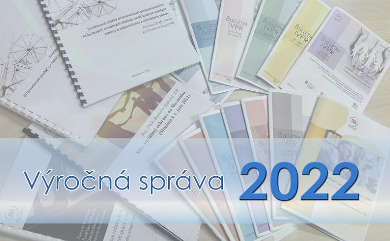Titulná strana Výročnej správy IVPR za rok 2022