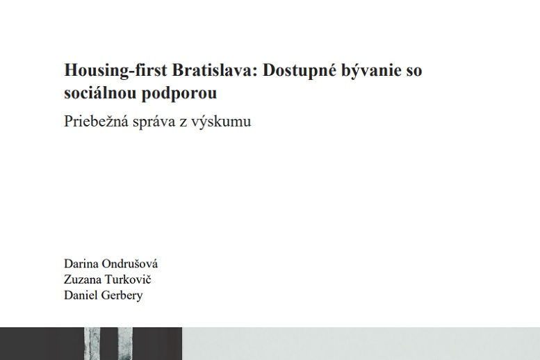 Titulná strana priebežnej správy Housing-first Bratislava