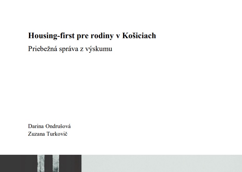Titulná strana Housing-first Košice - priebežná správa (Ondrušová, Turkovič, 2022)