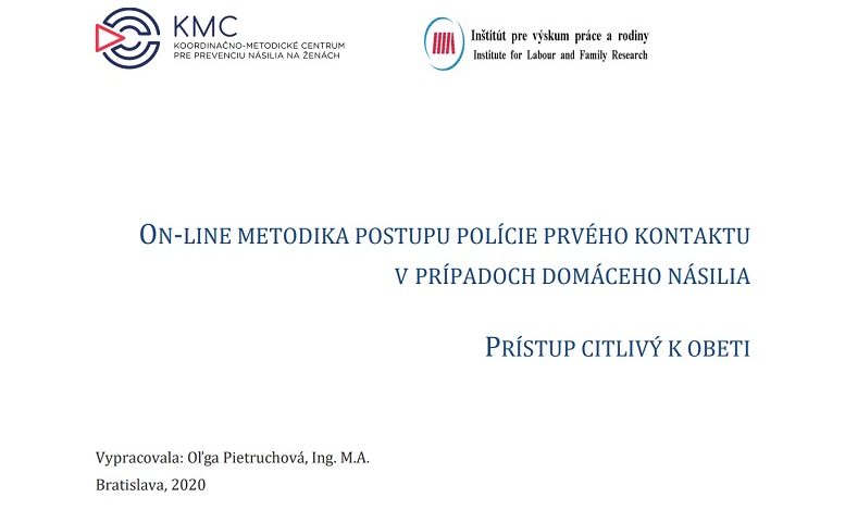 Titulná strana publikácie On-line metodikapostupu polície prvého kontaktu v prípadoch domáceho násilia (2020)