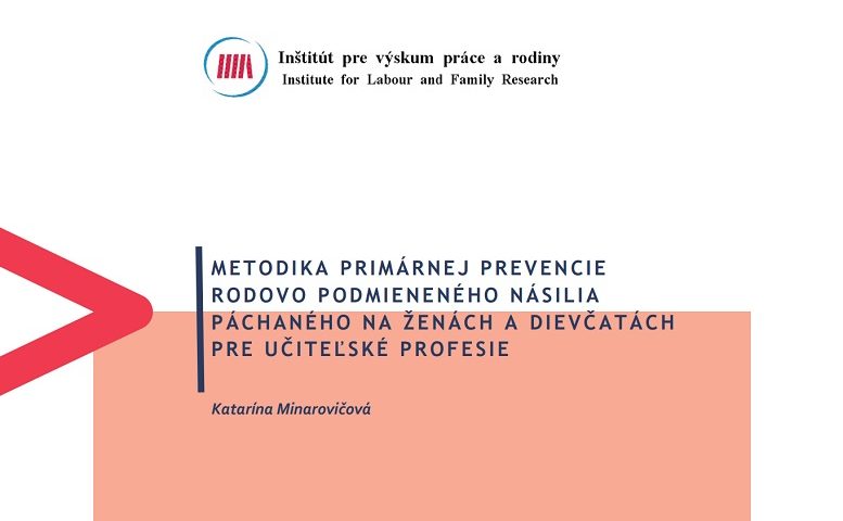 Titulná strana publikácie Metodika primárnej prevencie rodovo podmieneného násilia páchaného na ženách a dievčatách pre učiteľské profesie (2023)