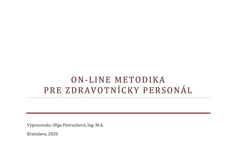 Titulná strana publikácie On-line metodika pre zdravotnícky personál (2020)