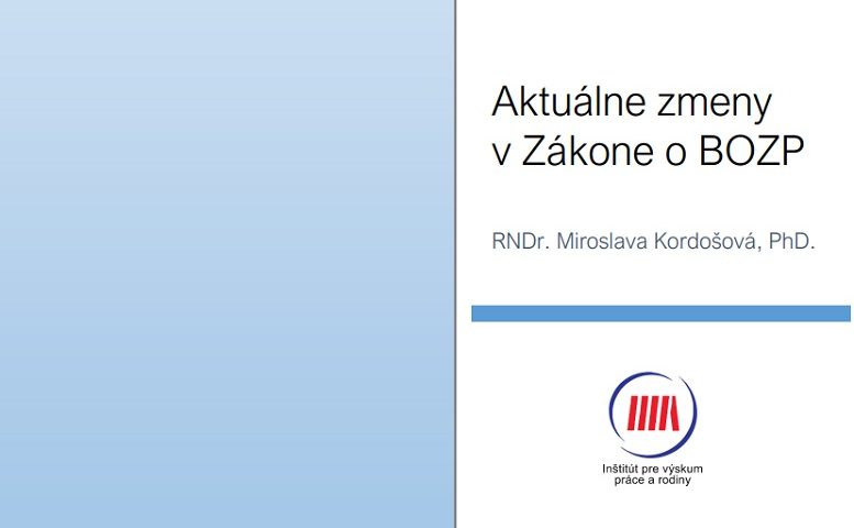 Titulná strana Analytického komentára IVPR 1/2025. Aktuálne zmeny v Zákone o BOZP (M. Kordošová)