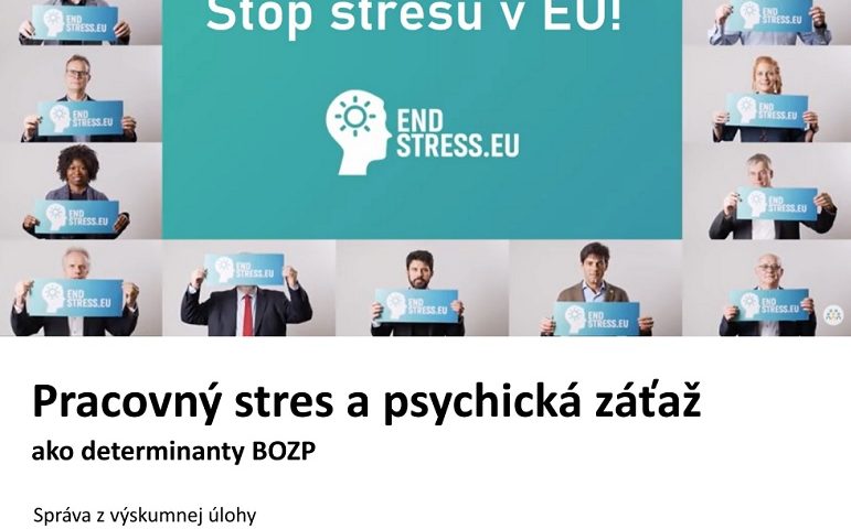 Titulná strana výskumnej správy Pracovný stres a psychická záťaž ako determinanty BOZP (M. Kordošová, 2024)